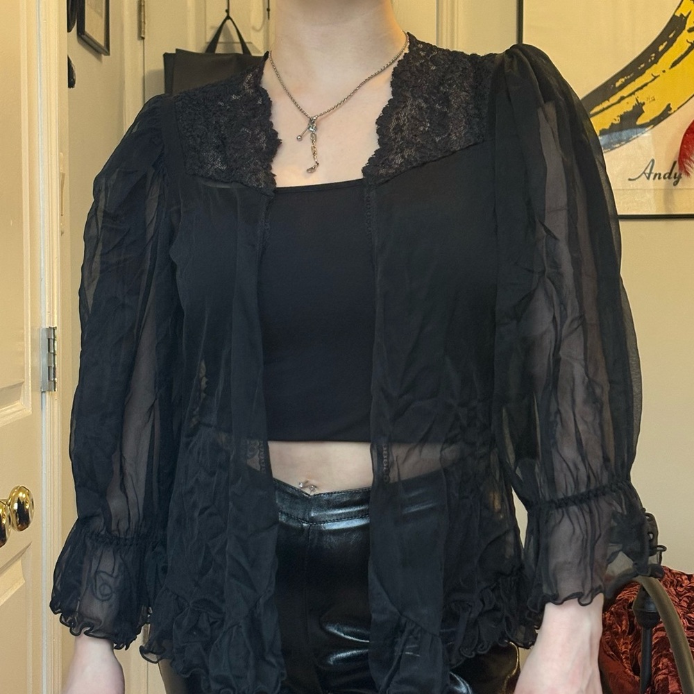 Vintage 60s Sheer Bed Jacket